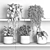 Plant Display Shelf with Greenery 3D model small image 2