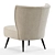 Retro Linen Accent Chair 3D model small image 4