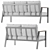 Roda Garden Sofa Set 3D model small image 2