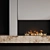 Contemporary Fireplace Wall with Marble 3D model small image 5