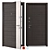 Modern Metal Entry Door Set 3D model small image 1