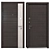 Modern Metal Entry Door Set 3D model small image 3