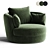 Elegant Upholstered Swivel Barrel Chair 3D model small image 1