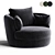 Elegant Upholstered Swivel Barrel Chair 3D model small image 3