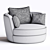 Elegant Upholstered Swivel Barrel Chair 3D model small image 4