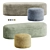 Luxury Velvet Bench & Pouf 3D model small image 1