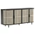 Black Rattan Sideboard, 180 cm 3D model small image 1