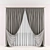 Floor-Length Curtain with Straight Tulle 3D model small image 1