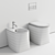 Modern DP Ceramic Toilet Bidet 3D model small image 5