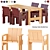 Modern Dining Set with Crate Chairs 3D model small image 1