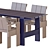 Modern Dining Set with Crate Chairs 3D model small image 2