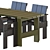 Modern Dining Set with Crate Chairs 3D model small image 3