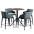 Modern Bar Stool and Table 3D model small image 2