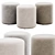 Cilo Ivory Boucle Ottoman 3D model small image 2