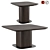 Modern Oak Coffee Tables Set 3D model small image 1