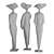 Metal and Plaster Sisters Sculpture 3D model small image 7