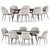 Modern Asteria Chair Dining Set 3D model small image 3