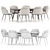 Modern Asteria Chair Dining Set 3D model small image 4