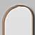 Modern Walnut Oval Wall Mirror 3D model small image 3