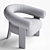 Elegant Ivory Armchair with Box Trick 3D model small image 5