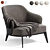 Modern Leslie Armchair by Minotti 3D model small image 1