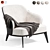 Modern Leslie Armchair by Minotti 3D model small image 5