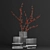 H&M Glass Vases & Red Berry Branch 3D model small image 2