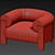 Eldon Boucle Armchair in Walnut 3D model small image 4