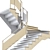 Corner Curved Wood Staircase 3D model small image 7