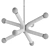 Modern 8-Light Dash Chandelier 3D model small image 3