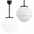 Elegant Opal Pendant Light 3D model small image 1