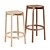  Castor Bar Stool in Japanese Oak 3D model small image 2