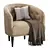 Shento Velvet Armchair – Modern Design 3D model small image 2