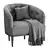 Shento Velvet Armchair – Modern Design 3D model small image 7