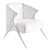Velvet and Pine Art-Deco Armchair 3D model small image 6