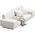 Cozy Ivory Boucle Sofa 3D model small image 2