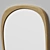 Mid-Century Wood Frame Wall Mirror 3D model small image 4