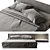 Modern Bedframe Set Wall-mount 3D model small image 2