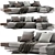 Modern White Minotti Sofa Set 3D model small image 1