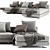 Modern White Minotti Sofa Set 3D model small image 3