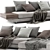 Modern White Minotti Sofa Set 3D model small image 4