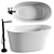 Stylish Oval Freestanding Bathtub 3D model small image 2