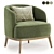 Elegant Megan Armchair in 3 Fab Colors 3D model small image 1