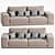 Sleek Denver 3-Seater Sofa 3D model small image 1