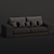 Sleek Denver 3-Seater Sofa 3D model small image 4