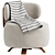 Stylish Platon Armchair and Pouf 3D model small image 1