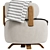 Stylish Platon Armchair and Pouf 3D model small image 2