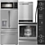 Modern GE Appliance Collection Set 3D model small image 6