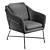 Modern Dark Gray Accent Chair 3D model small image 1