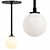 Modern Black Ball Pendant Light 3D model small image 1